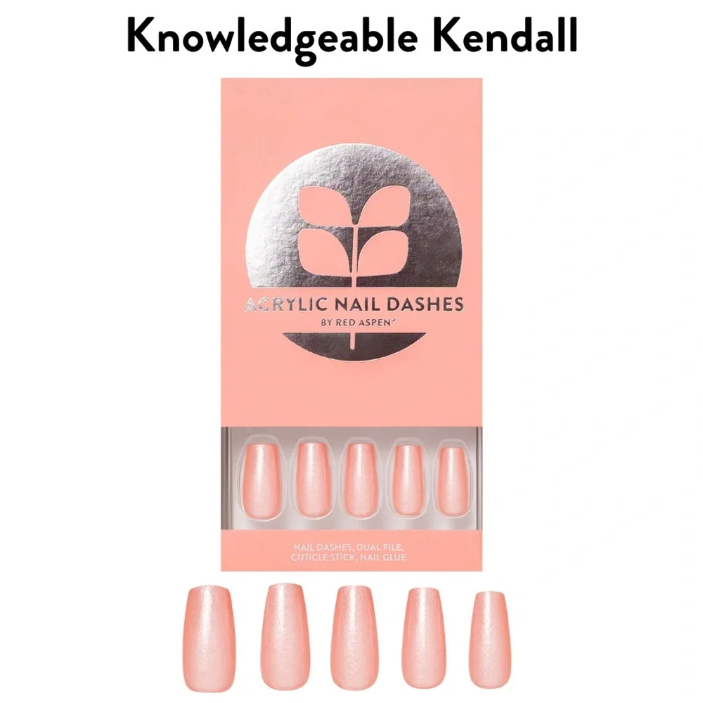NEW Red Aspen Acrylic Nails - Knowledgeable Kendall Pink Coral Medium Coffin